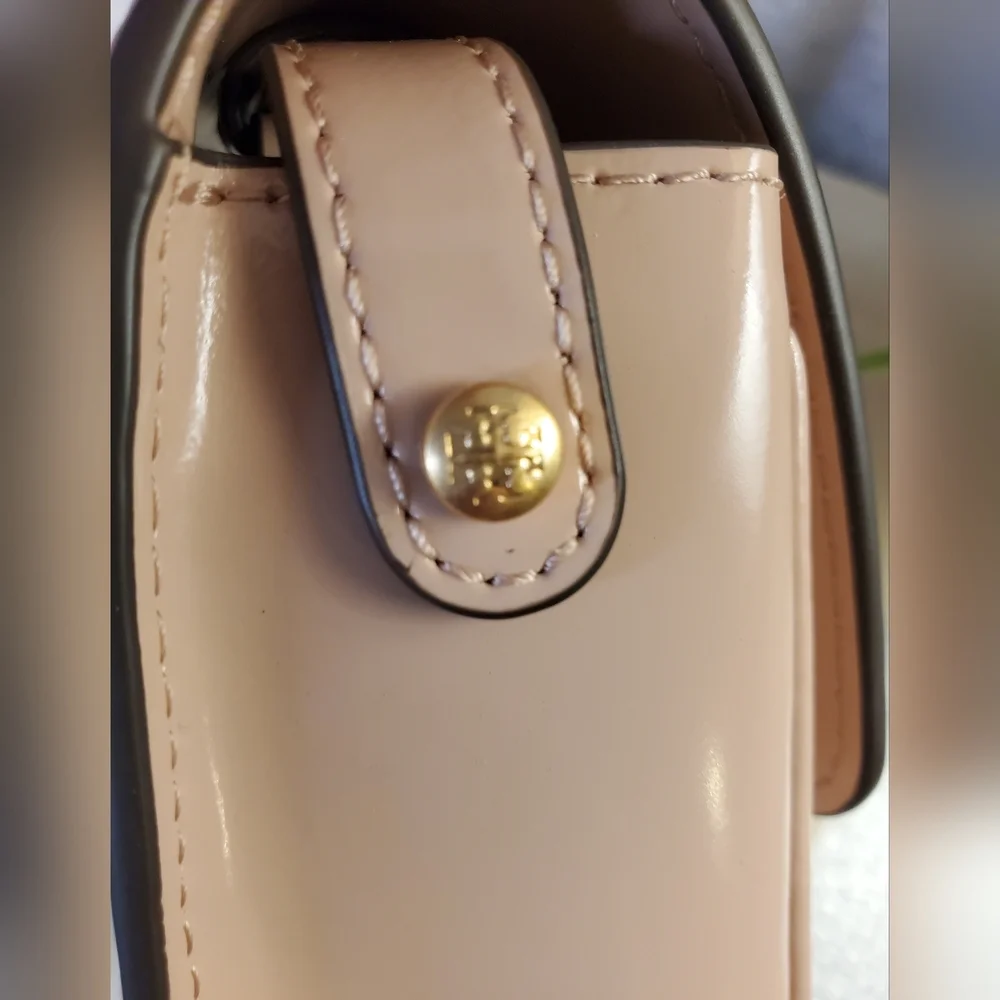 Tory Burch Authentic NWT Robison Spazzolato Convertible Shoulder Blush Color Bag